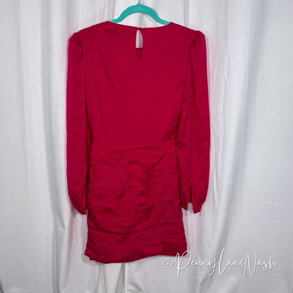 NWT Intermix Jayda Ruched Crepe de Chine Mini Dress - Picture 8 of 14